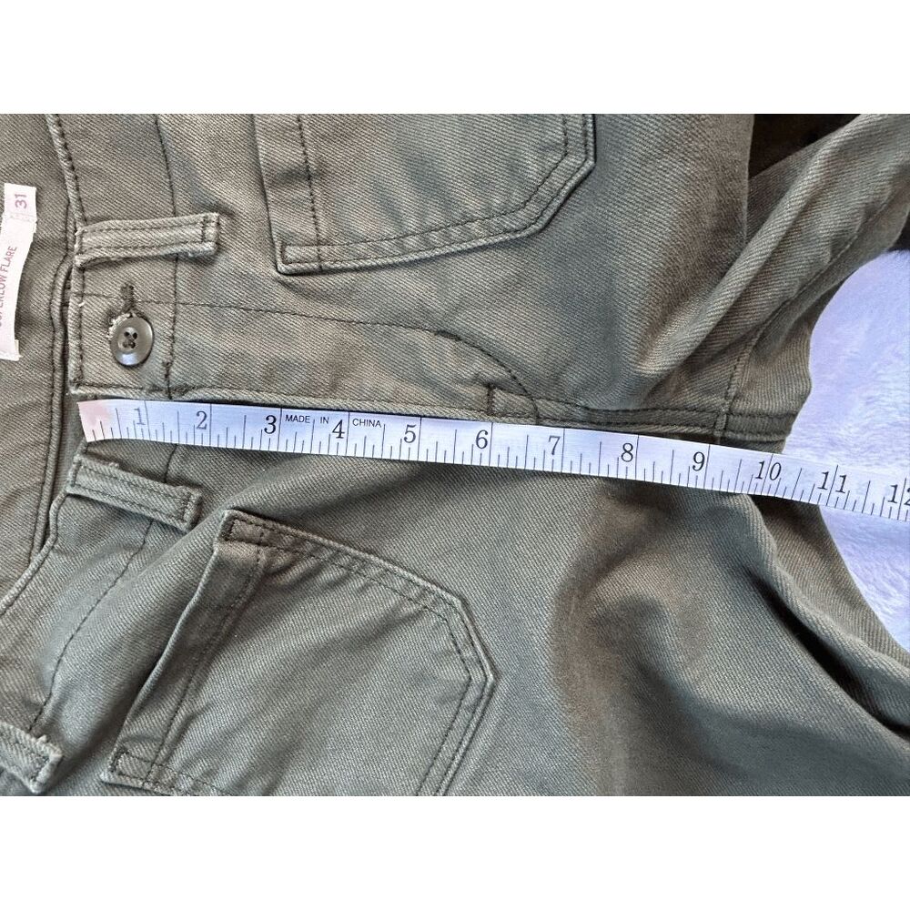 Levi's Super Low Flare Olive Green Jeans Size 31, Wide Flare, Casual - Picture 6 of 11